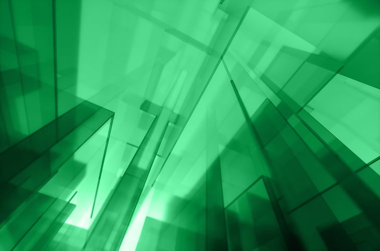 abstract green glass ceiling 