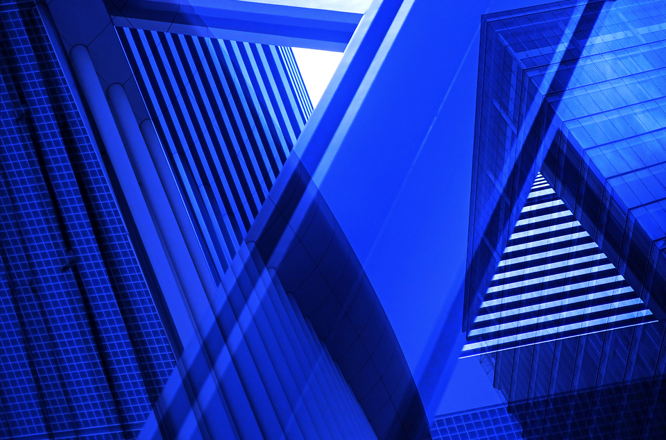 abstract blue windows