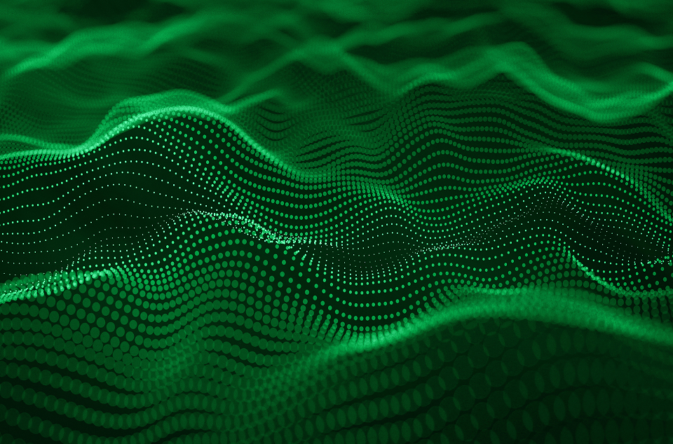 abstract green digital waves