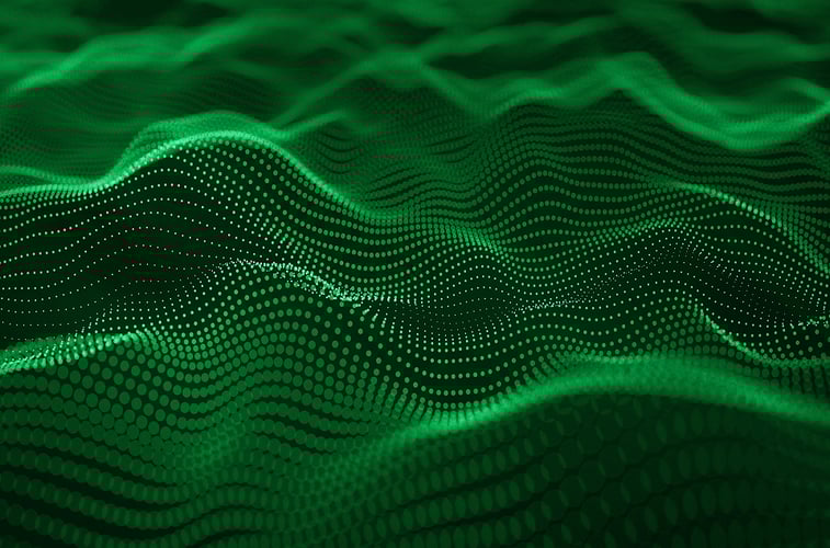 abstract green digital waves