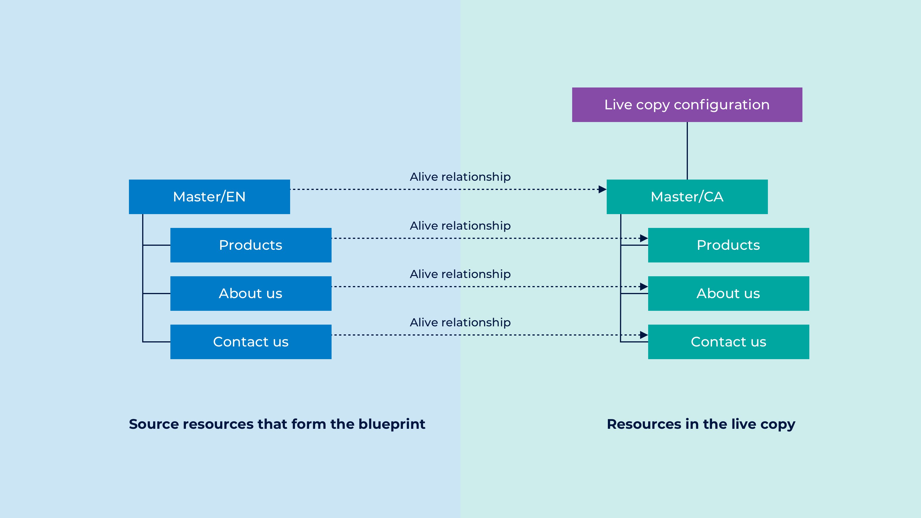 Live copies in AEM and blueprint structure