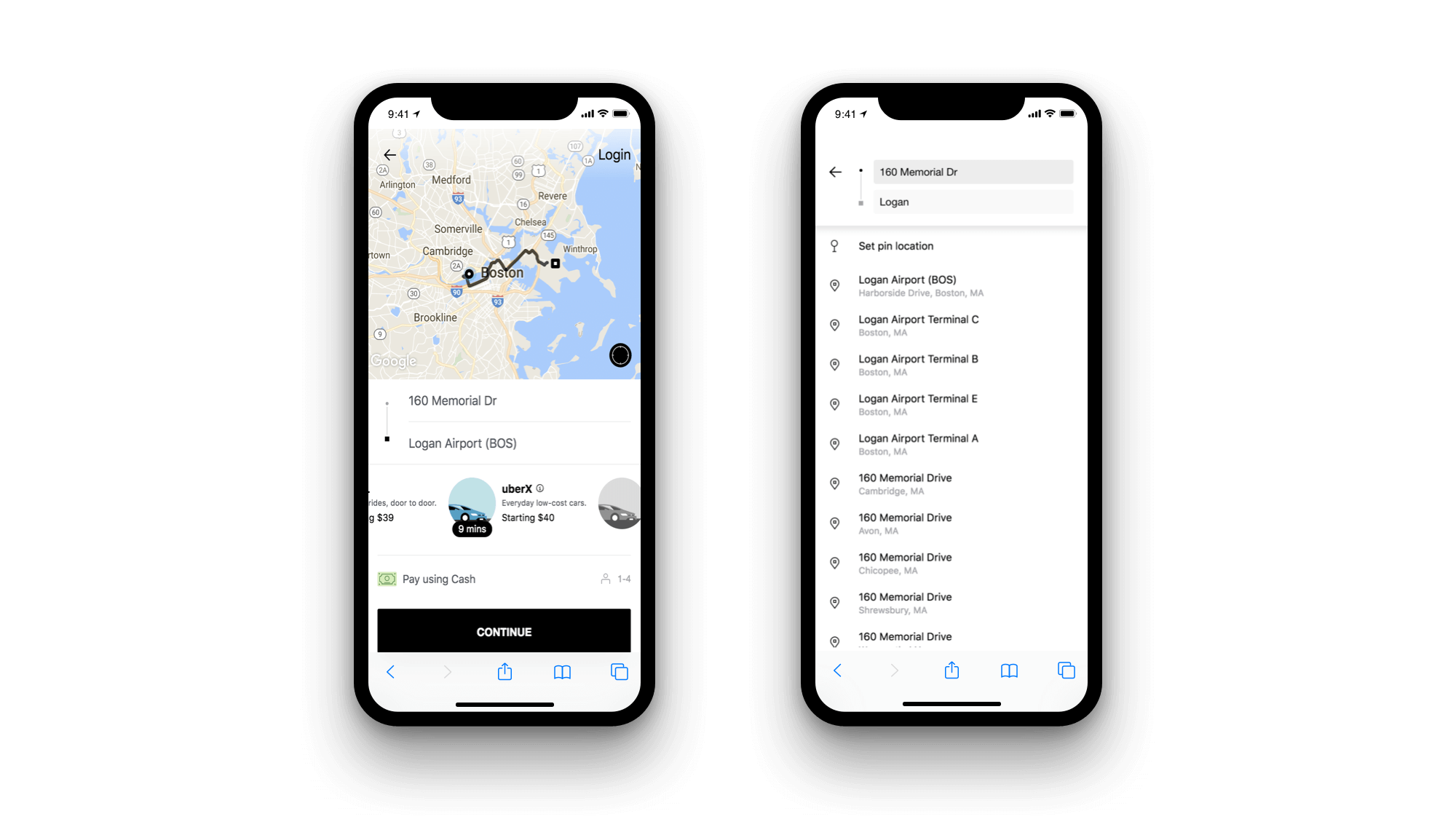 Uber progressive web app