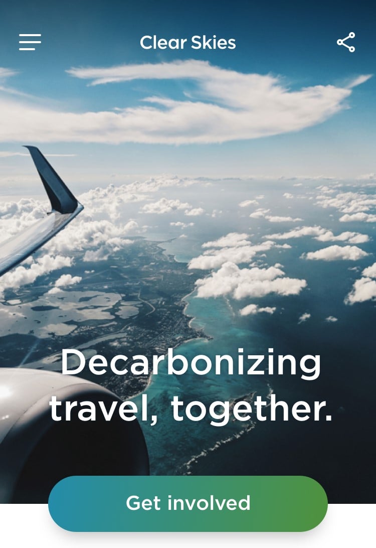 Image of clear skies with marketing copy