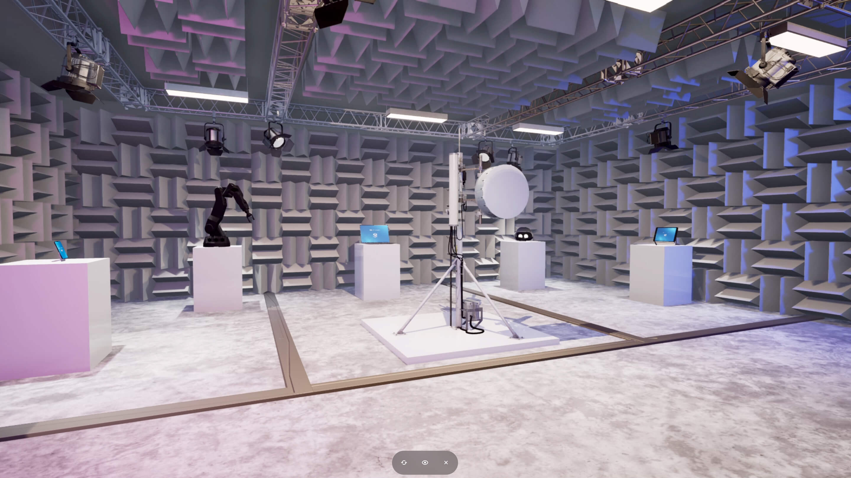 Soundproof chamber virtually