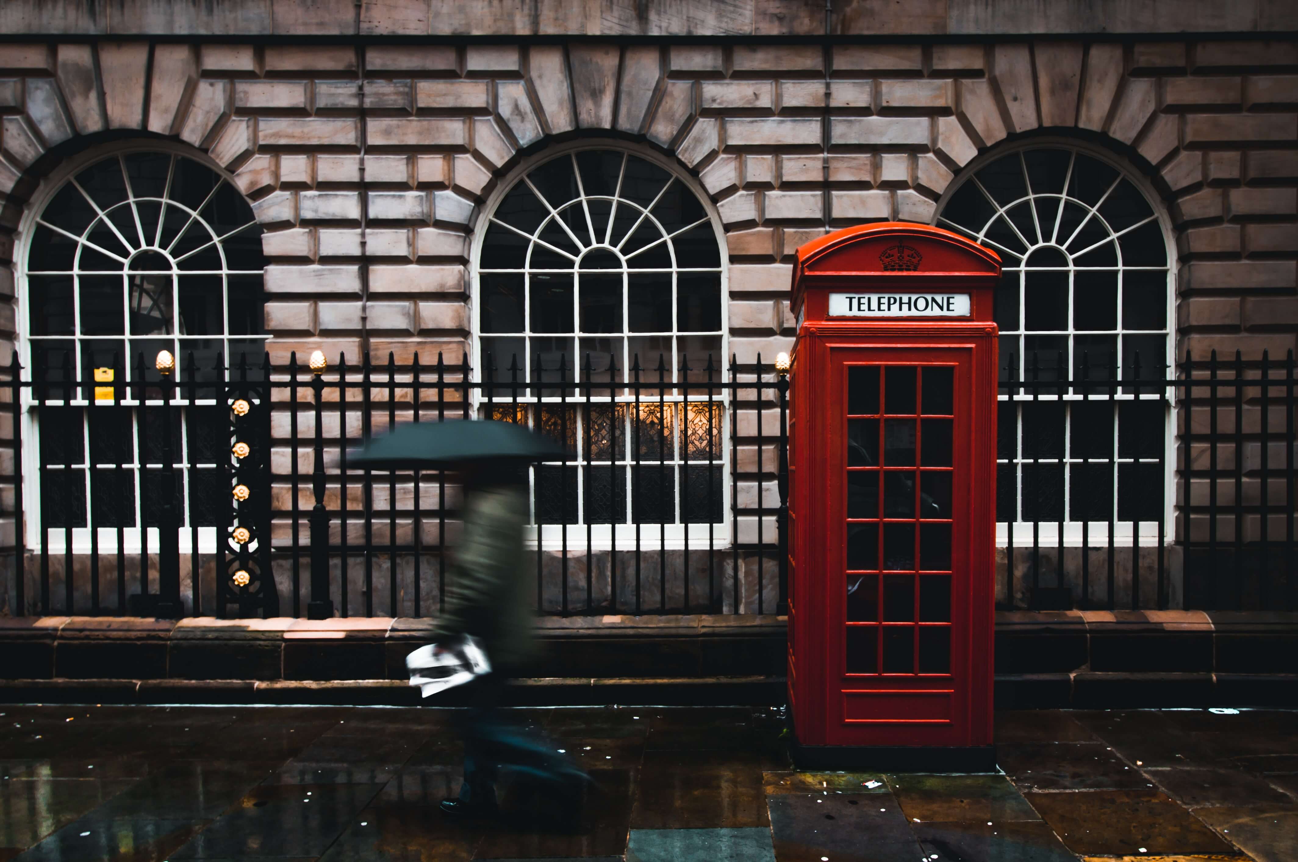 Street in london with phone booth