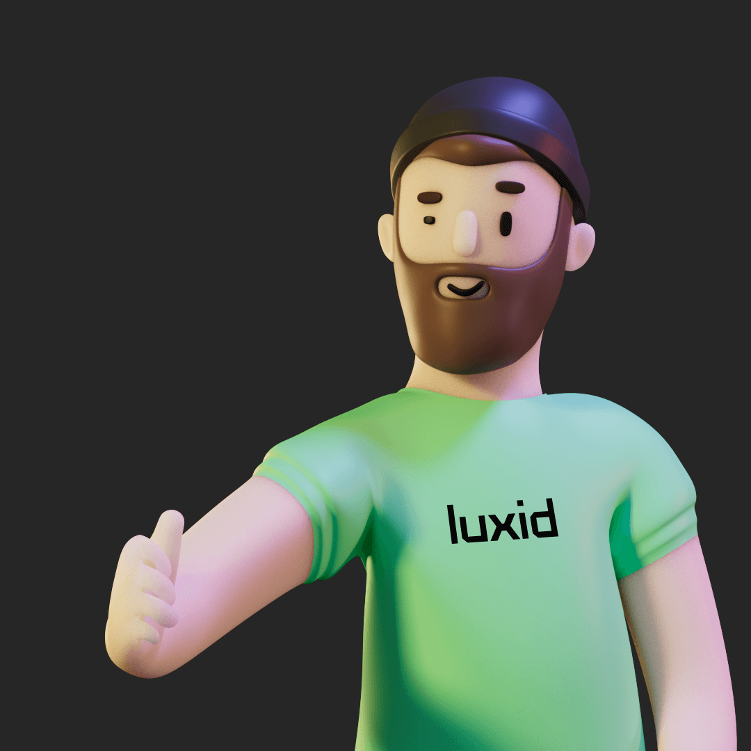 Luxid character thumbs up