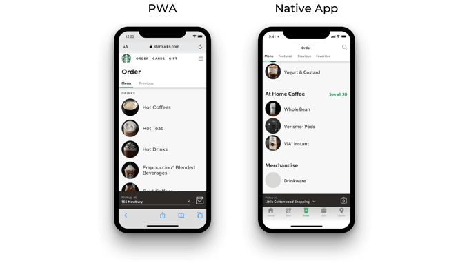 Starbucks progressive web app and Starbucks native app-1